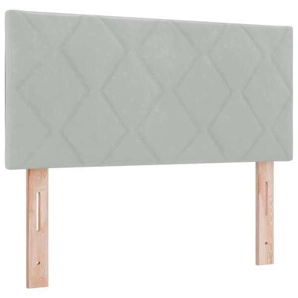 vidaXL Tête de lit Montage mural Géométrique Gris clair 90 cm Velours
