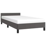 vidaXL Cadre de lit avec tête de lit sans matelas gris 90x200 cm