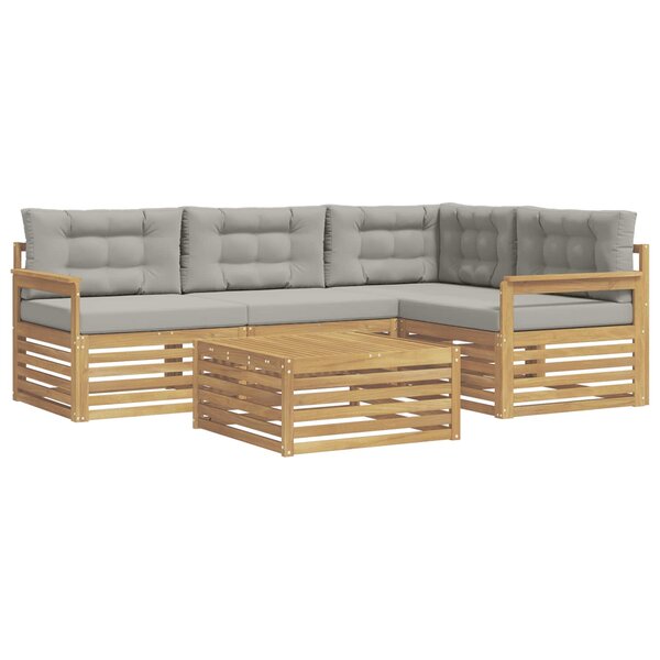 vidaXL Ensemble de canapés d'extérieur 6 pc Blanc et gris clair