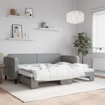 vidaXL Lit de jour avec gigogne sans matelas gris clair 80x200 cm