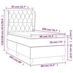 vidaXL Sommier à lattes de lit et matelas Gris foncé 80x200 cm Velours