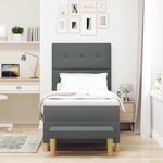 vidaXL Lit à ressorts avec matelas et banc gris foncé 80x200 cm en tissu