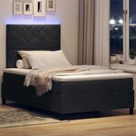 vidaXL Lit à ressorts avec matelas Noir 120 x 190 cm Velours