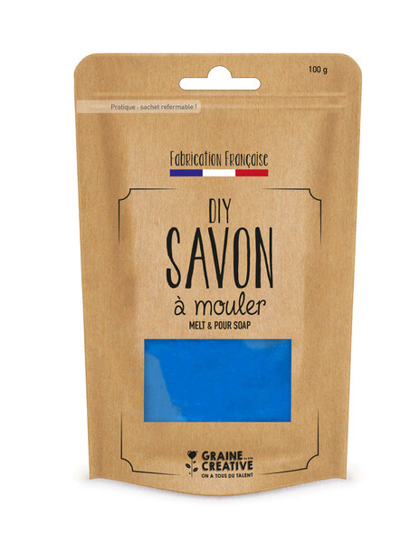 Pain de savon 100 g Translucide bleu