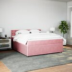 vidaXL Sommier à lattes de lit avec matelas Rose 180x200 cm Velours