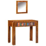 vidaXL Table de maquillage Marron miel en bois massif d'acacia