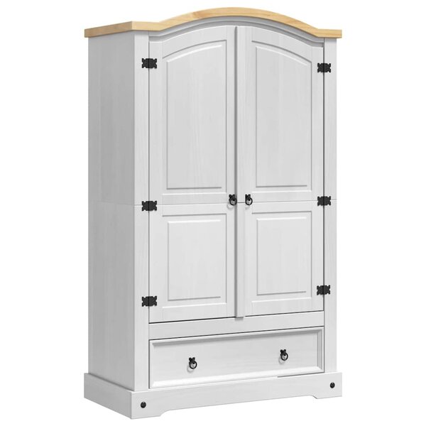 vidaXL Armoire avec tiroir Blanc 101 x 52 x 170 cm Pin massif