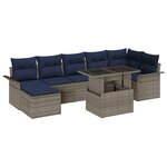 vidaXL Ensemble de canapé de jardin 8 Pièces Gris Poly Rattan