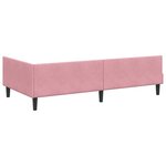 vidaXL Cadre de lit d'angle Rose 90 cm x 190 cm VeloursetContreplaqué