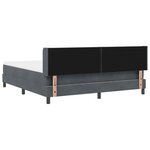 vidaXL Lit à ressorts avec tête de lit Gris foncé 200 x 180 cm Velours