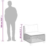 vidaXL Salon de jardin 5 Pièces avec coussins gris résine tressée