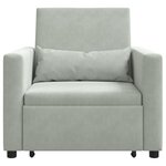 vidaXL Sofa-lit convertible 3-en-1 en velours gris clair