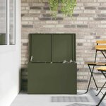 vidaXL Boîte de Rangement Extérieure Vert olive 80 x 50.5 x 50 cm
