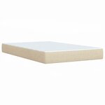 vidaXL Sommier à lattes de lit avec matelas crème 120x190 cm tissu