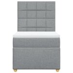 vidaXL Sommier à lattes de lit avec matelas gris clair 80x200 cm tissu