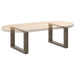 vidaXL Pieds de table basse en U  2 pièces  acier naturel  50 x (30-31) cm