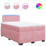 vidaXL Sommier à lattes de lit avec matelas rose 120x190 cm velours
