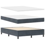 Lit Box Spring vidaXL avec Matelas et LED Gris Foncé 160x200 cm Velours
