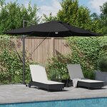 vidaXL Parasol déporté - Noir Polyester  Acier enduit Grand