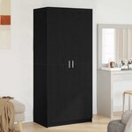 vidaXL Armoire Chêne noir 80 x 50 5 x 180 cm Bois d'ingénierie