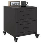 vidaXL Tables de chevet 2 Pièces noir 36x39x43 5 cm acier