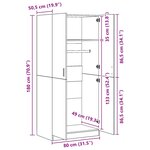 vidaXL Garde-robe chêne artisanal 80x52x180 cm bois d'ingénierie
