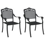 Chaises de jardin vidaXL 2 Pièces en alu moulé noir