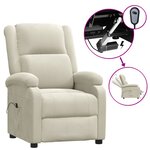 vidaXL Fauteuil inclinable électrique Crème Velours