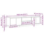 vidaXL Meuble TV avec lumières LED chêne fumé 193 5x41x50 cm