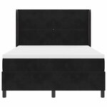 vidaXL Lit à ressorts avec matelas Noir 140 x 200 cm Velours