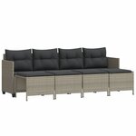vidaXL Salon de jardin 5 Pièces avec coussins gris clair résine tressée