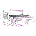 vidaXL Lit de jour avec gigogne et tiroirs jaune 90x200 cm velours
