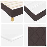 vidaXL Lit à ressorts avec matelas Marron foncé 200 x 180 cm tissu