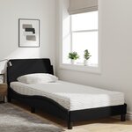 vidaXL Lit avec matelas Dover noir 90x190 cm tissu