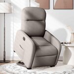 vidaXL Fauteuil inclinable électrique taupe tissu