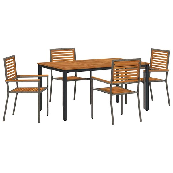 vidaXL Ensemble de salle à manger pour jardin 5 Pièces Gris