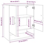 vidaXL Meuble mural Bois ancien 60 x 31 x 70 cm Bois d'ingénierie