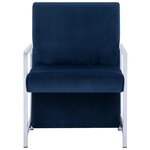 vidaXL Fauteuil avec pieds chromés Bleu Velours