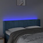 vidaXL Tête de lit à LED Bleu foncé 147x16x78/88 cm Velours
