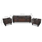 vidaXL Ensemble de bancs de rangement 3 Pièces Marron