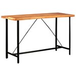 vidaXL Ensemble de bar 7 Pièces Bois d'acacia solide et cuir véritable