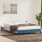 vidaXL Cadre de lit sans matelas bleu foncé 140x220 cm velours