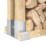 Aide à l'empilement de bois de chauffage 12 Pièces Argenté Acier