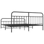 vidaXL Cadre de lit métal sans matelas avec pied de lit noir 200x200cm