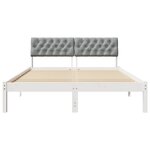 vidaXL Cadre de lit avec tête de lit Blanc et gris clair 135 x 190 cm