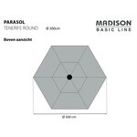 Madison Parasol de jardin Tenerife 300 cm rond gris