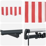 vidaXL Store Manuel Rétractable Rayé Rouge et Blanc 450x300 cm