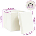 vidaXL Boîtes de rangement avec couvercles 4Pièces Blanc 32x32x32cm Tissu