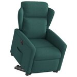 vidaXL Fauteuil inclinable électrique vert foncé tissu