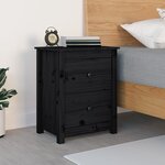 vidaXL Table de chevet Noir 50x35x61 5 cm Bois de pin massif